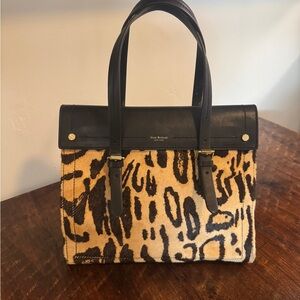 Isaac Mizrahi Leopard Print Satchel with Black Trim